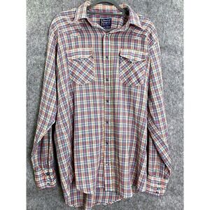 Vintage DeeCee Rangers Plaid Western Shirt Tall Man Long Sleeve USA Made